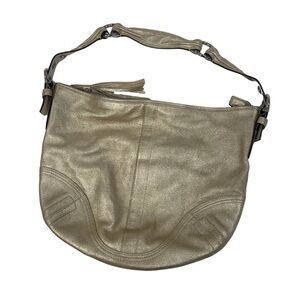 VTG Y2K Coach Metallic Gold Leather Hobo Shoulder Bag